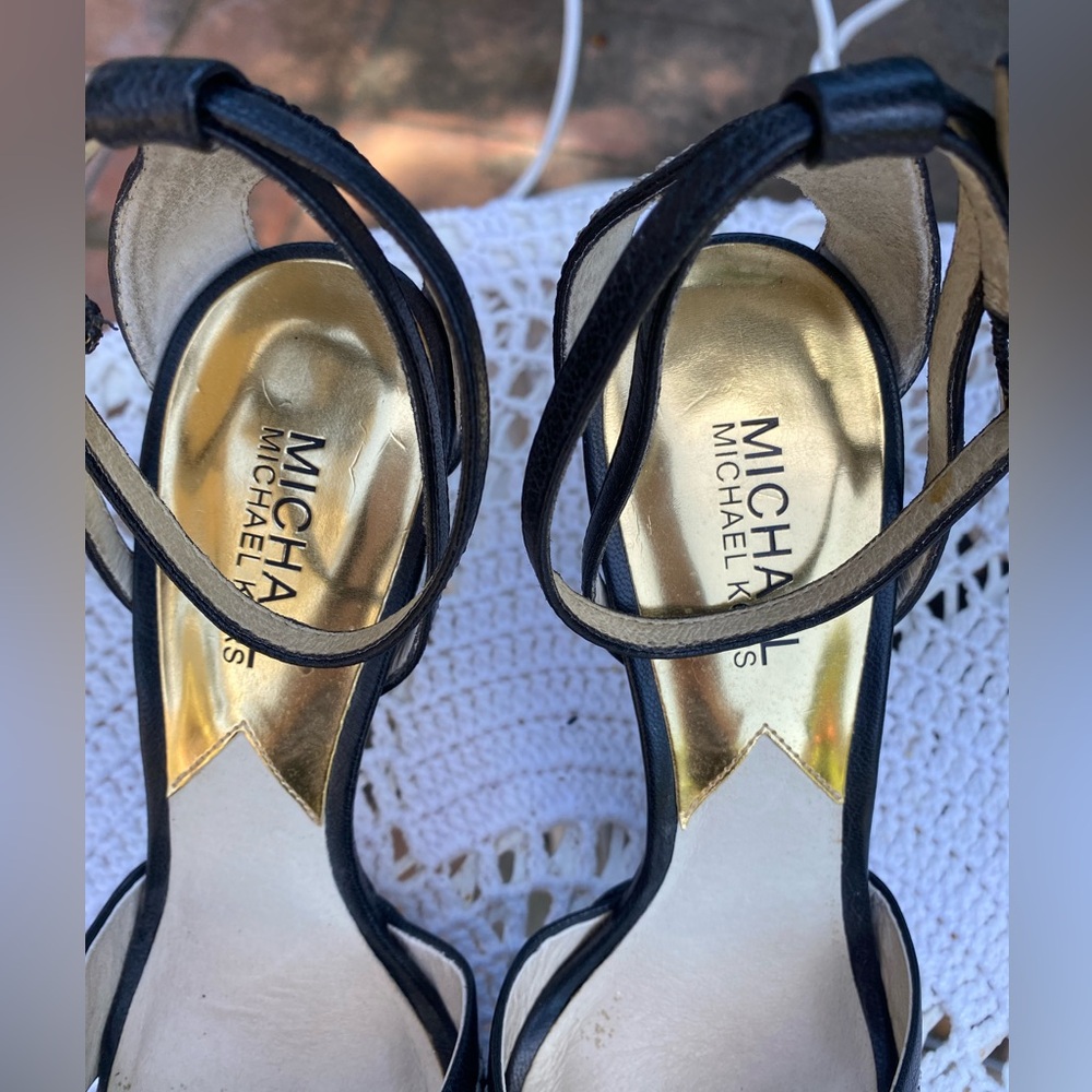 Black Strappy Michael Kors Stiletto Sandals